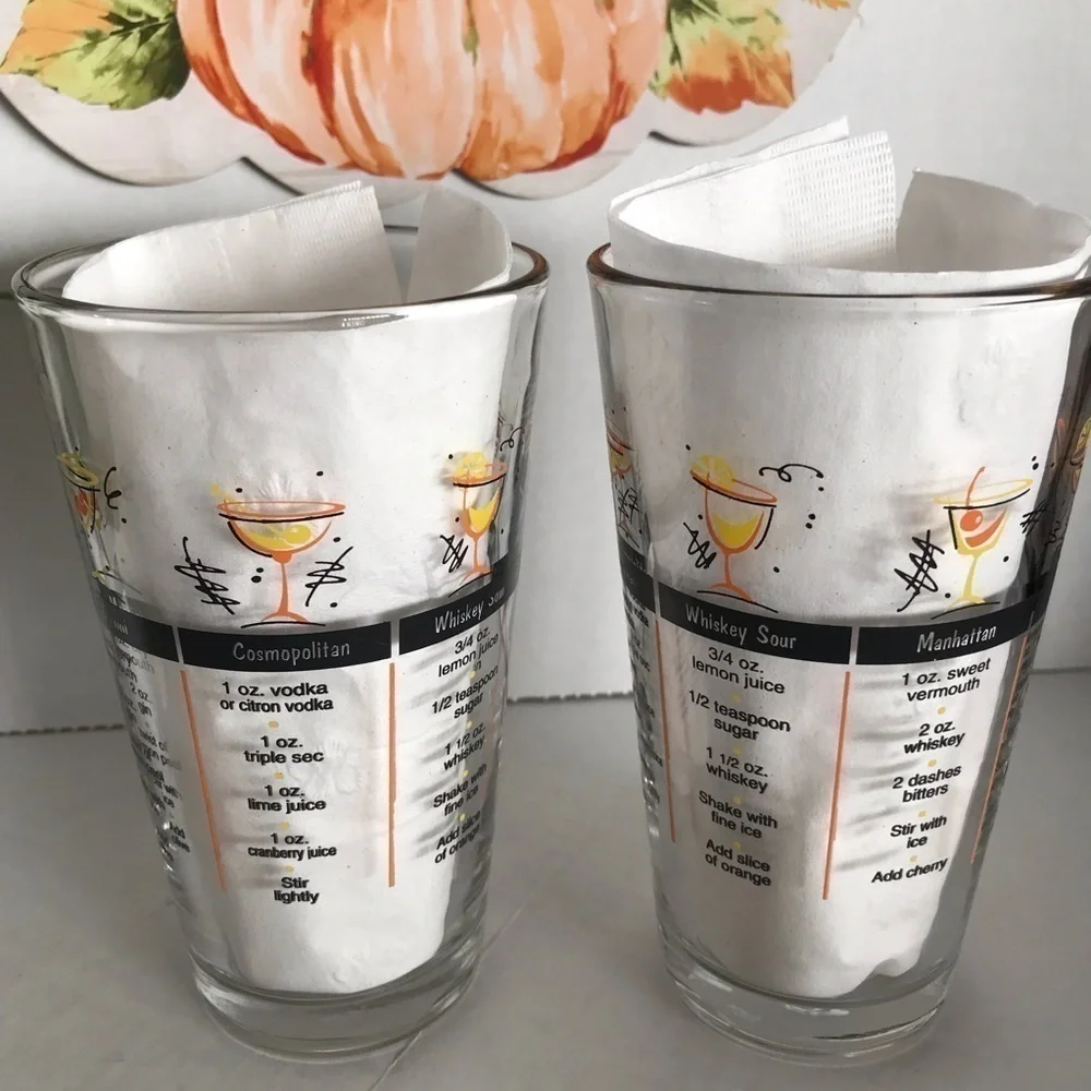 2 Glasses Mixed Drink/Cocktail Mixer/Pourer--Glass--Martini/Margarita